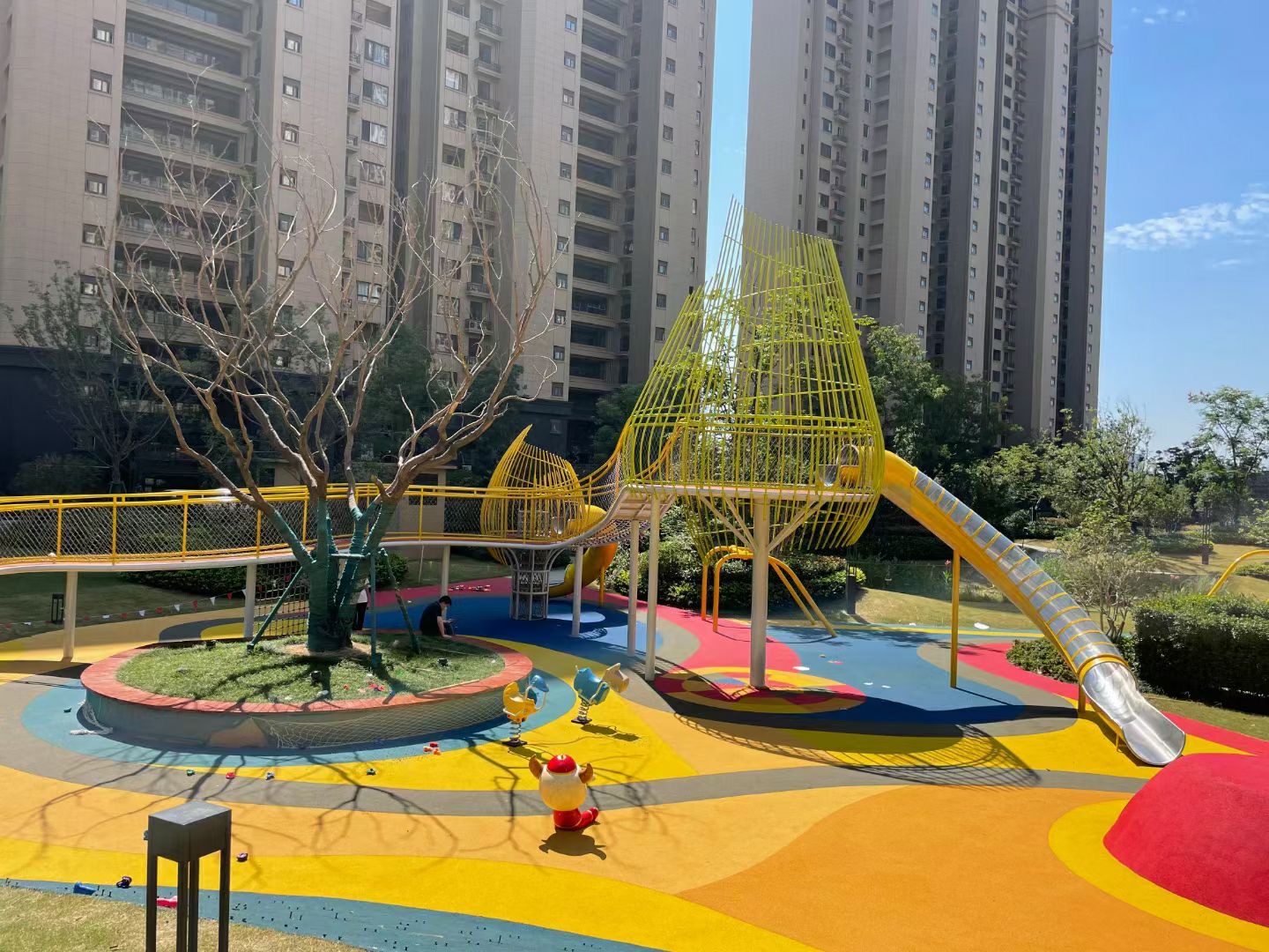 不锈钢滑梯组合廊桥连廊 (3)