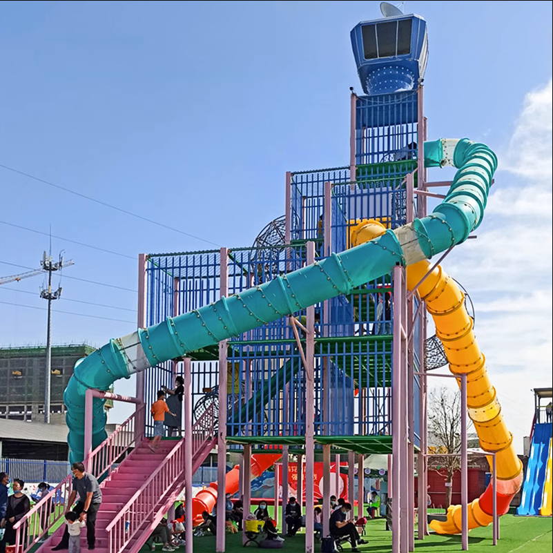 飞天城堡组合滑梯无动力乐园 (8)